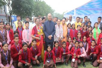 Hon’ble President interacting with children