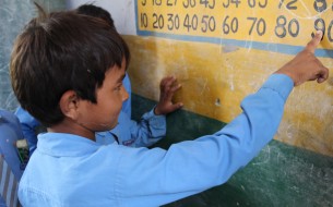 A child activity at a school of Vrindavan