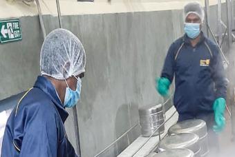 Nutritious meals are prepared with great caution with the usage of safety gear